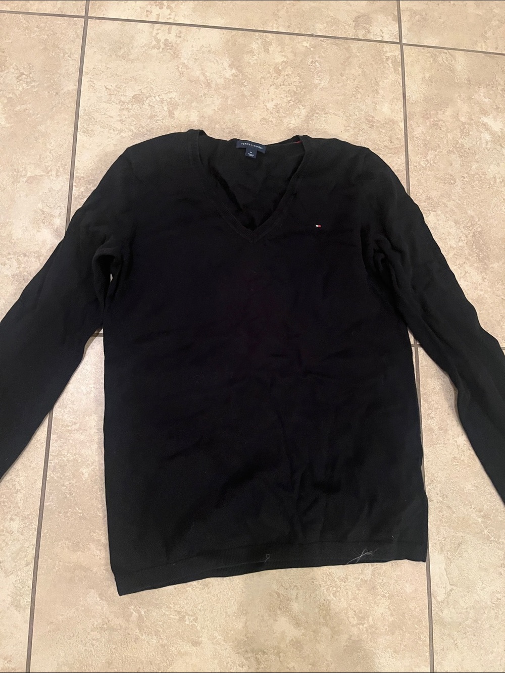 Tommy Hilfiger black sweater v neck long sleeve